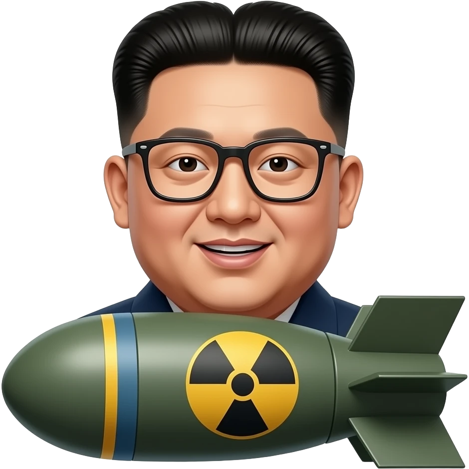 Kim Jong Un with nuclear bomb emoji