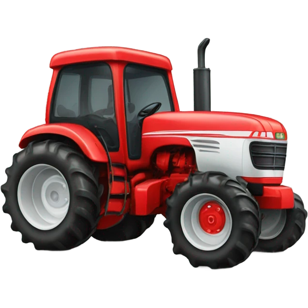 Red farm tractor  emoji