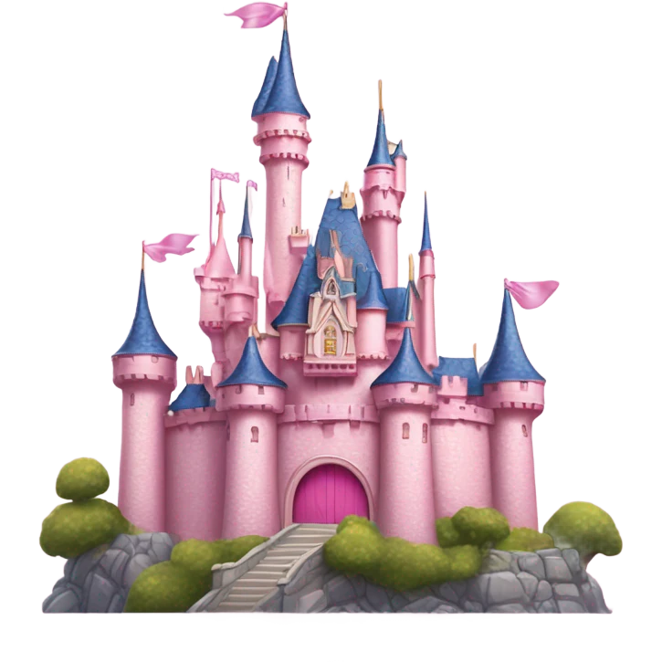 Pink Disney castle Minnie mouse emoji