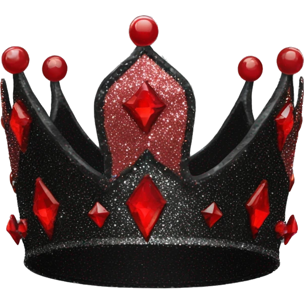 red and black gothic glittery crown emoji