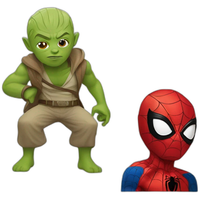 Spiderman with yoda emoji