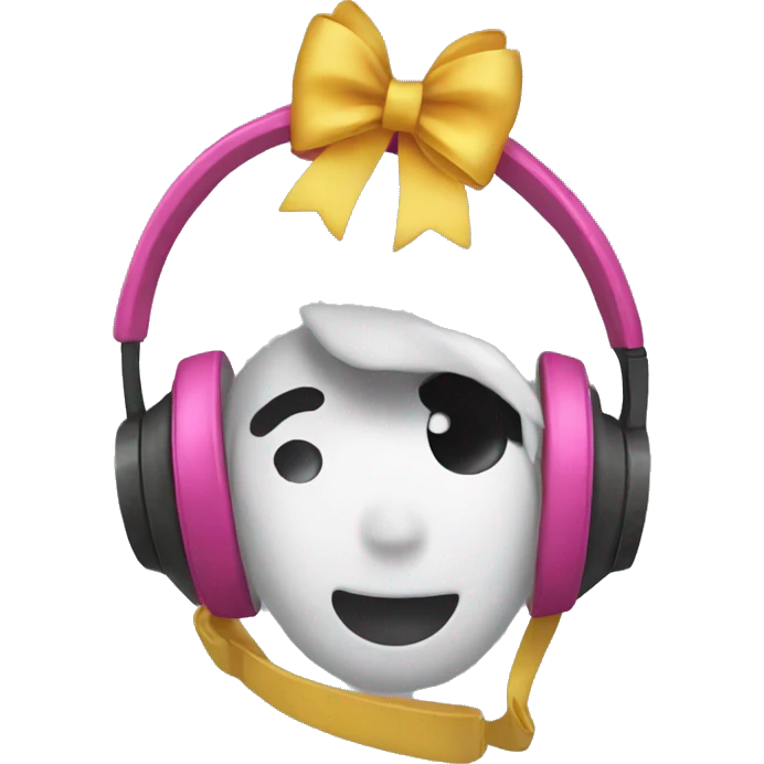 Headphone with bow emoji