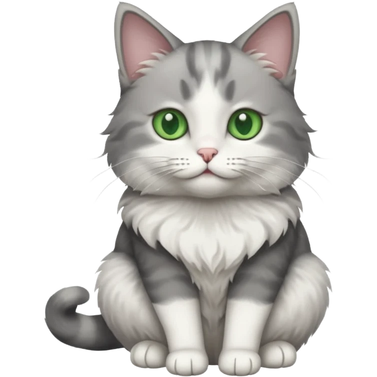 a grey and white cat emoji