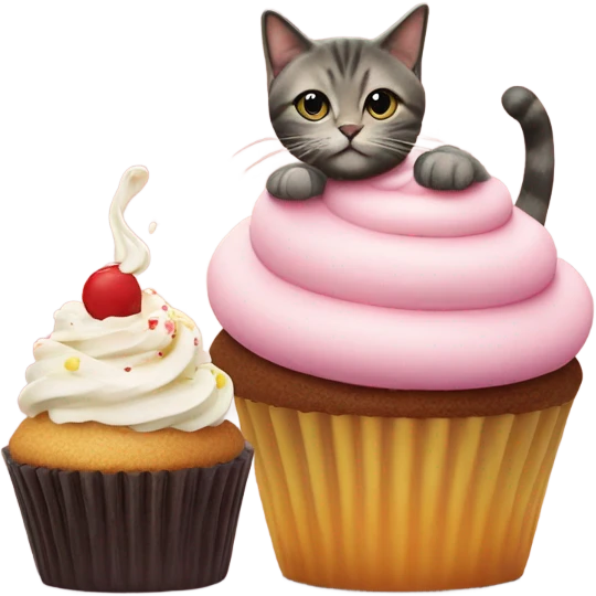 cat eating cupcake emoji