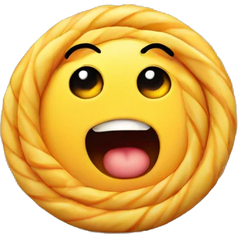 sweet and crispy yellow spiral with eyes and mouth emoji