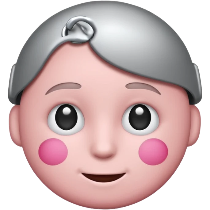 Make me a normal blush emoji with a gooner tag on top of the head (paperclip) and without the eyebrows of it apple style keep it emoji