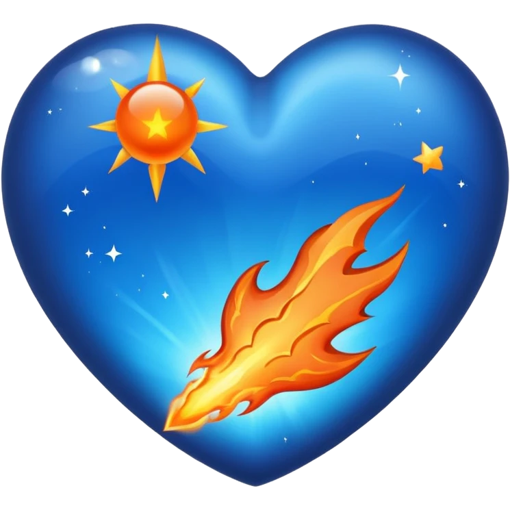 blue heart with meteor emoji