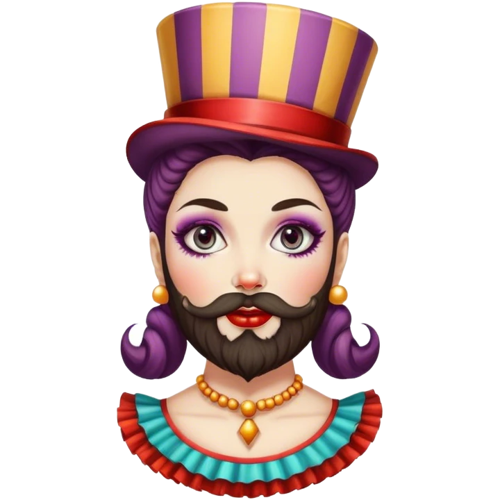 Vintage circus bearded lady emoji
