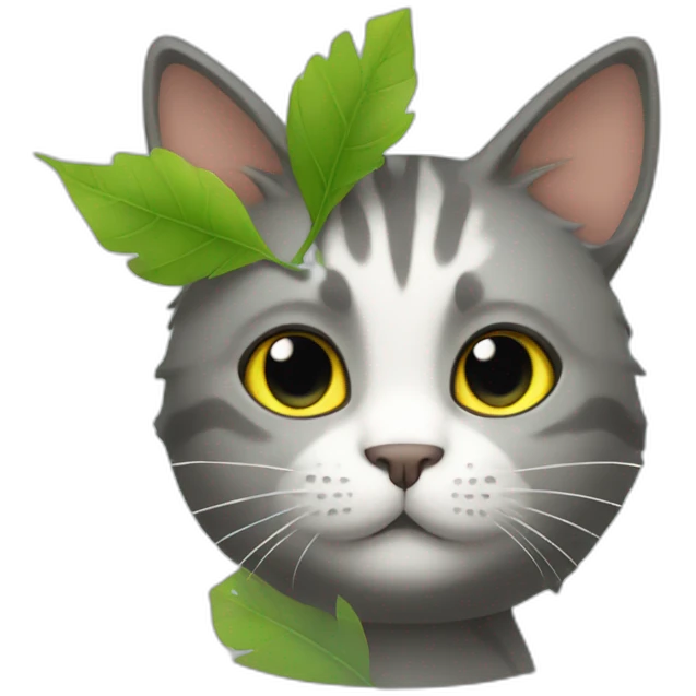 CAT with leaf ears emoji