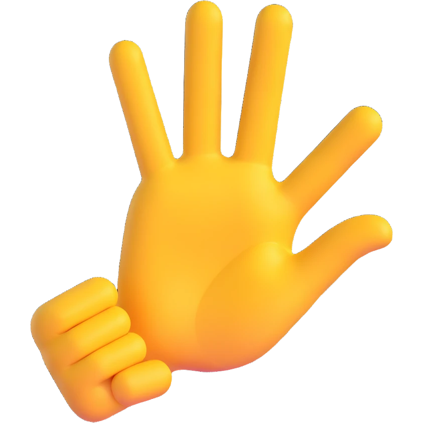 hand making the 'OK' gesture, classic yellow 3D emoji style emoji
