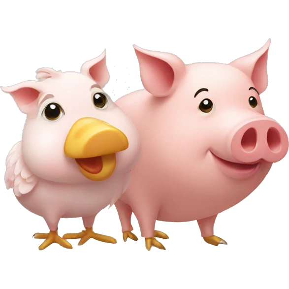 Pig and chicken  emoji
