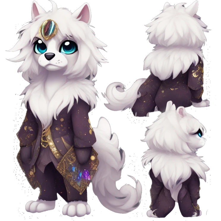 Cool cute Kawaii edgy fantasy animal sparkle fursona Fionbri by griffsnuff & LiLaiRa & Falvie full body emoji