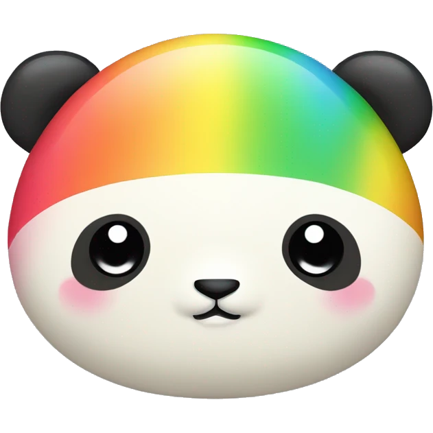 kawaii squishy rainbow fat panda  emoji