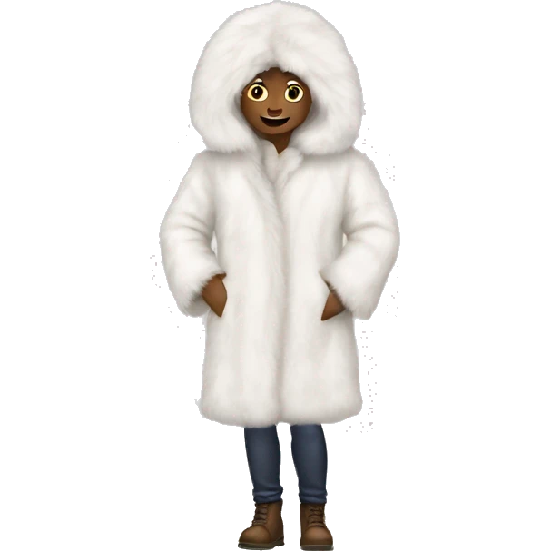 White fur coat emoji
