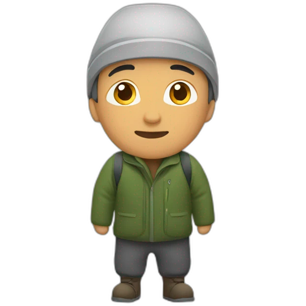 Kyrgyz man staying one a mountain emoji