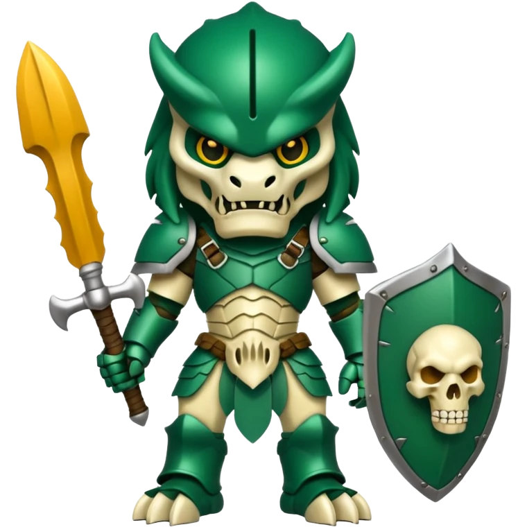green Predator with bone armor emoji