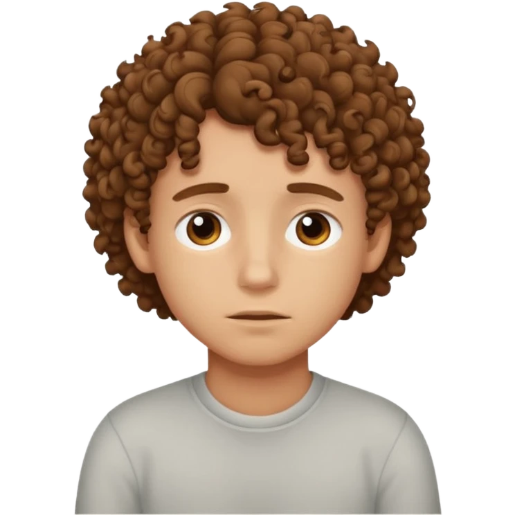 zumbi garoto, cansado com cabelo cacheado  emoji