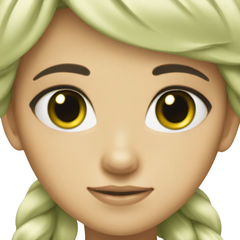 Girl black hair green eyes  emoji