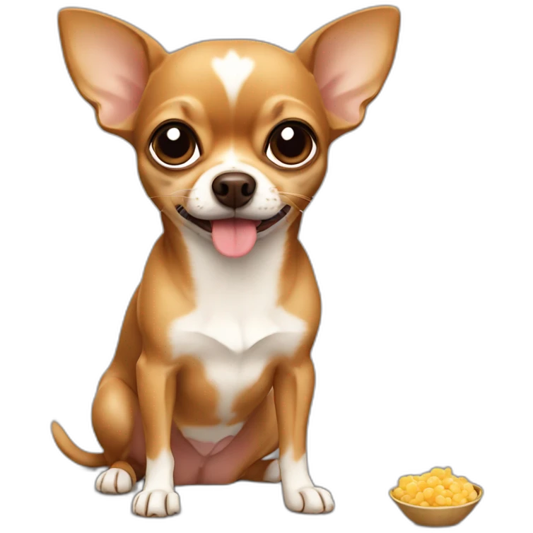 brown Chihuahua eating emoji