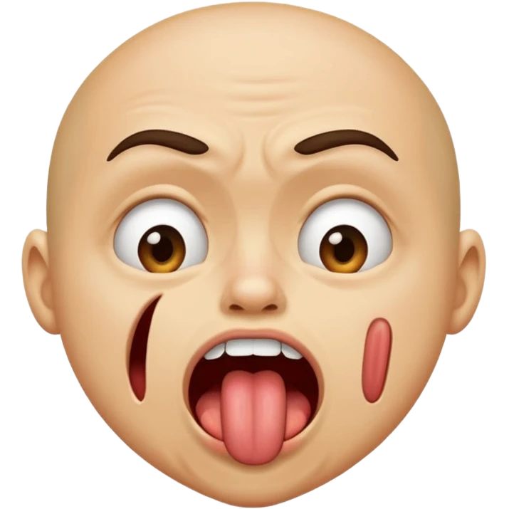 Biting tongue emoji