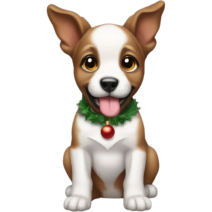 Christmas puppy emoji