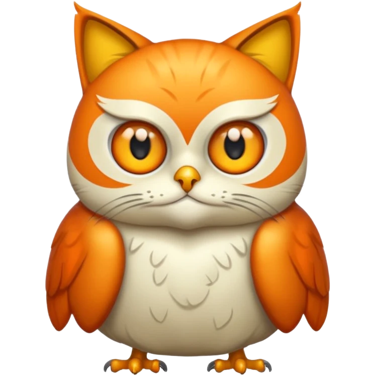 Hazme un gato con cuerpo de búho emoji