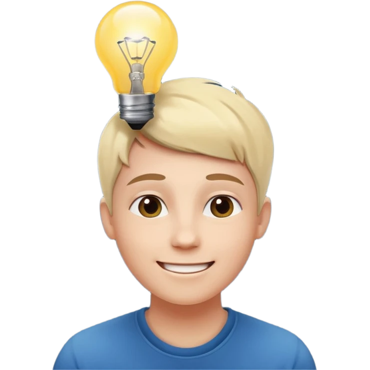 Generate a realistic emoji of someone happy figuring something out and being smart about it emoji