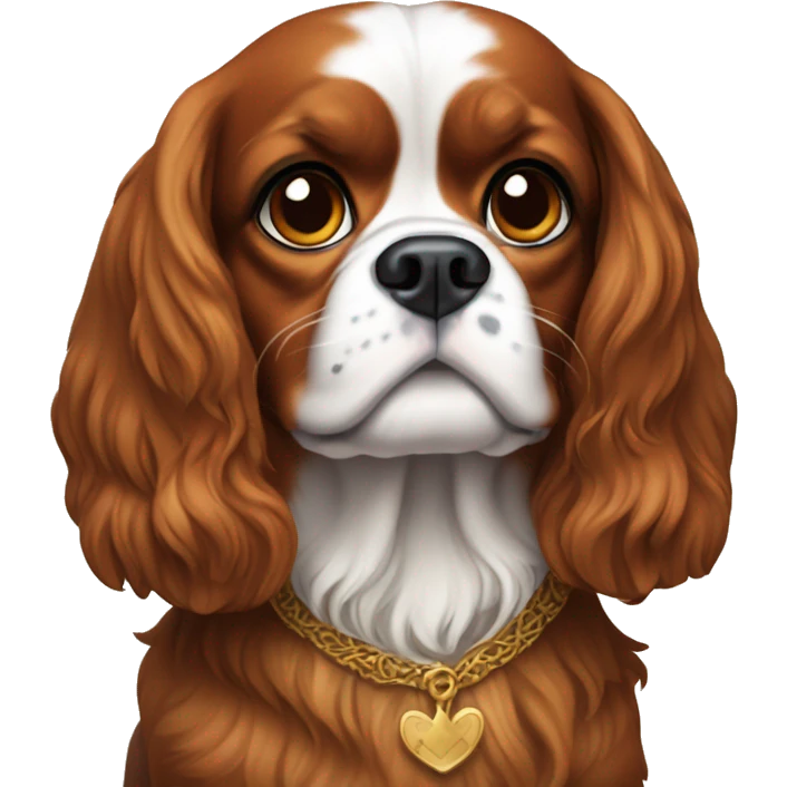 The dog is a King Charles spaniel.  emoji