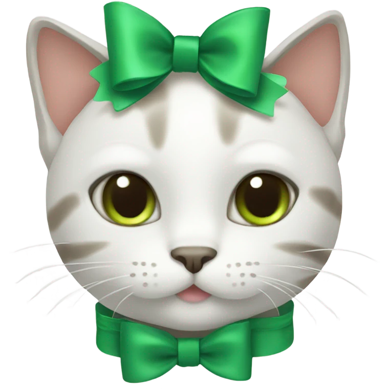 cat with green bow emoji