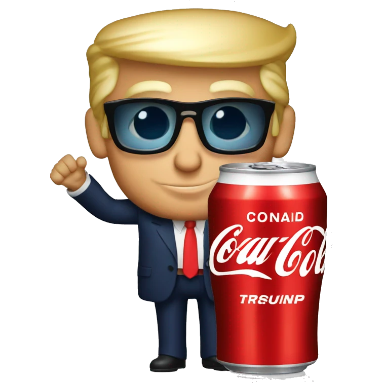 Donald Trump drink coca cola emoji