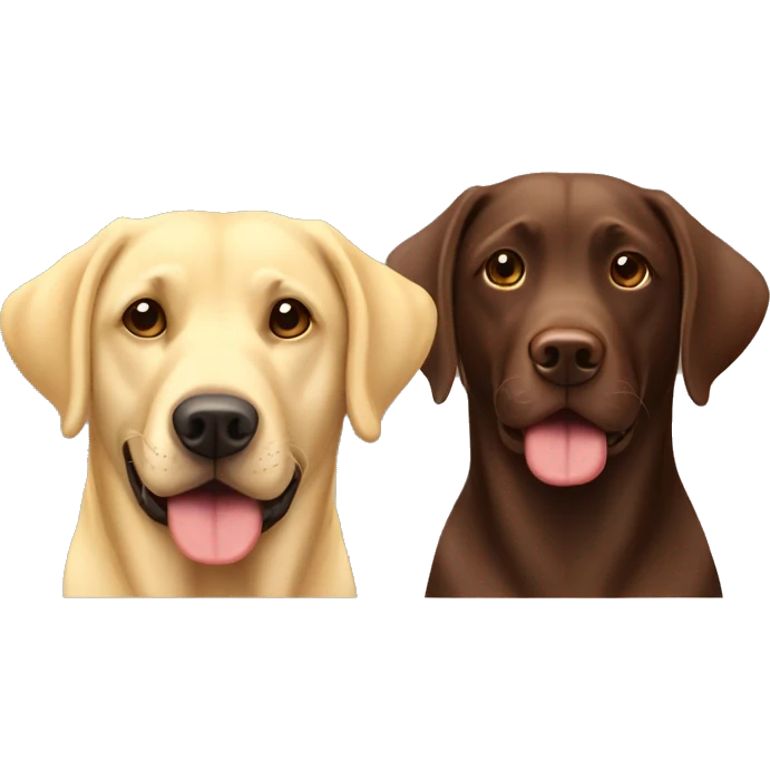 Yellow lab and chocolate lab together emoji