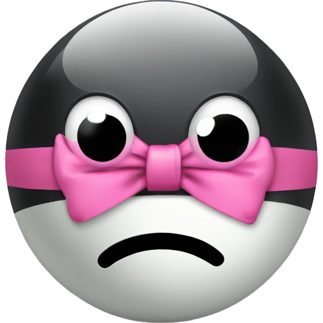 cute eight ball with a pink bow emoji