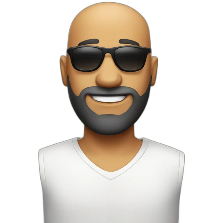 Bald man with fade beard and sun glasses emoji