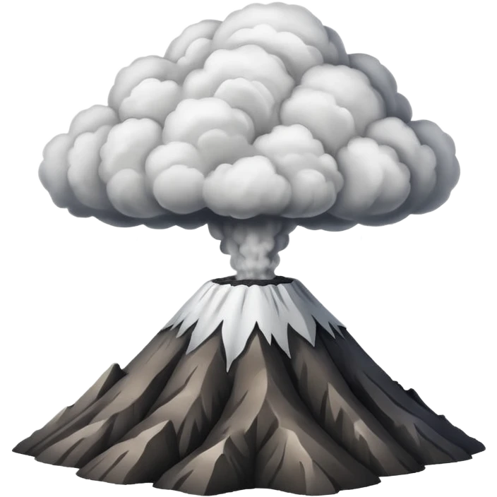 dry volcano with smoke ONLY emoji