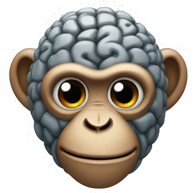 Monkey with a brain emoji