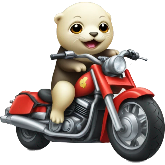 Baby seal riding a motorcycle emoji