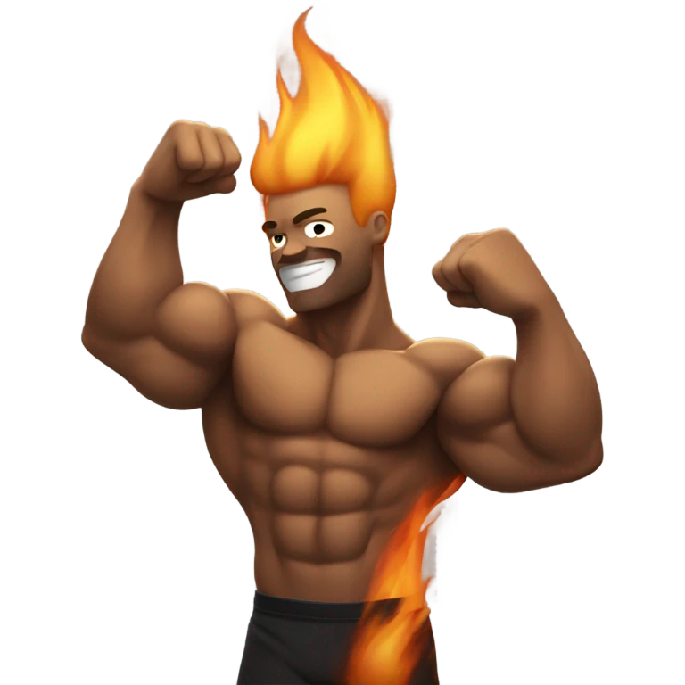 Bicep flex on fire emoji