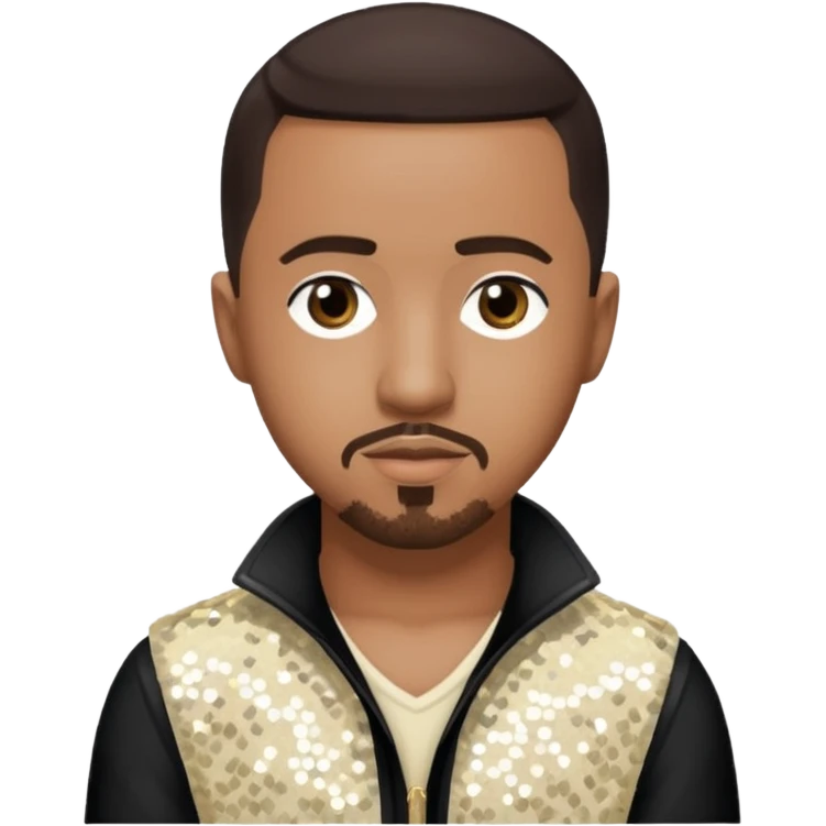 Marques Houston with dark brown hair, ivory sequin outfit emoji