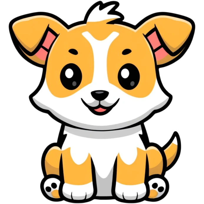 cute puppy, cartoon style emoji