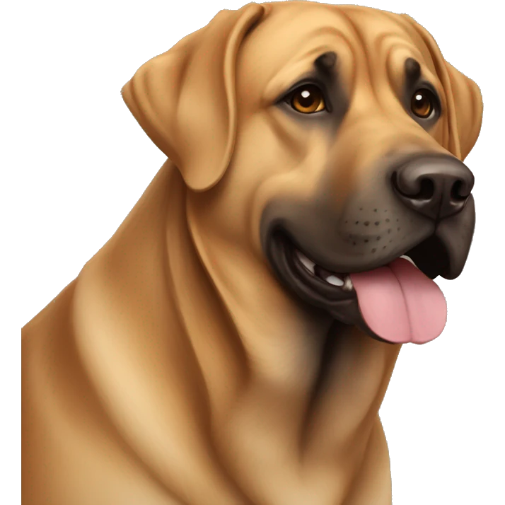 Dog mastiff with belgian sheppard light brown happy emoji