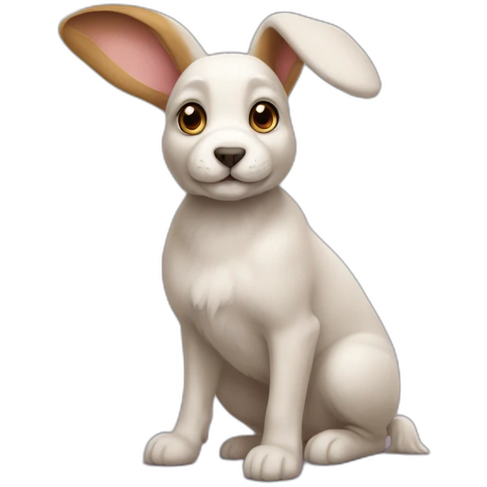 Lapin sur chien emoji