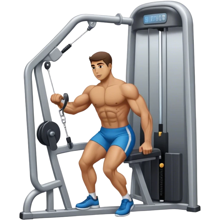 side-view man cable-machine tricep-pushdown emoji