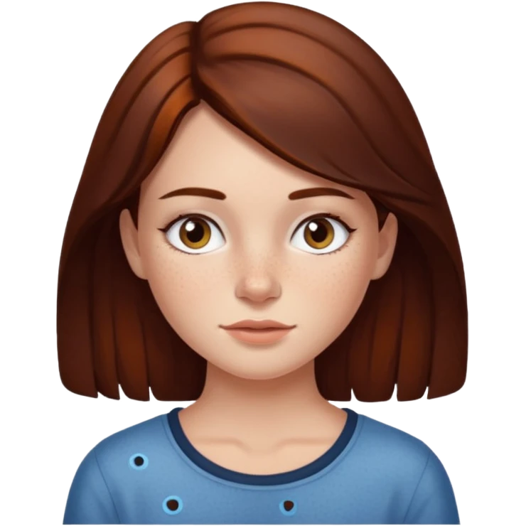 Auburn dark brown hair girl emoji