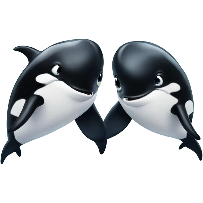 Two orcas in love emoji