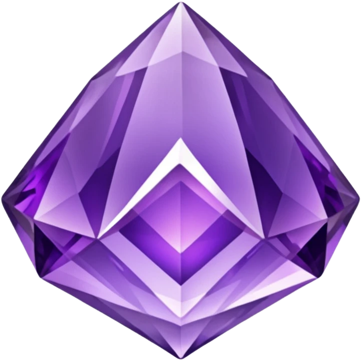 A purple amethyst crystal with shimmering facets.

































































 emoji