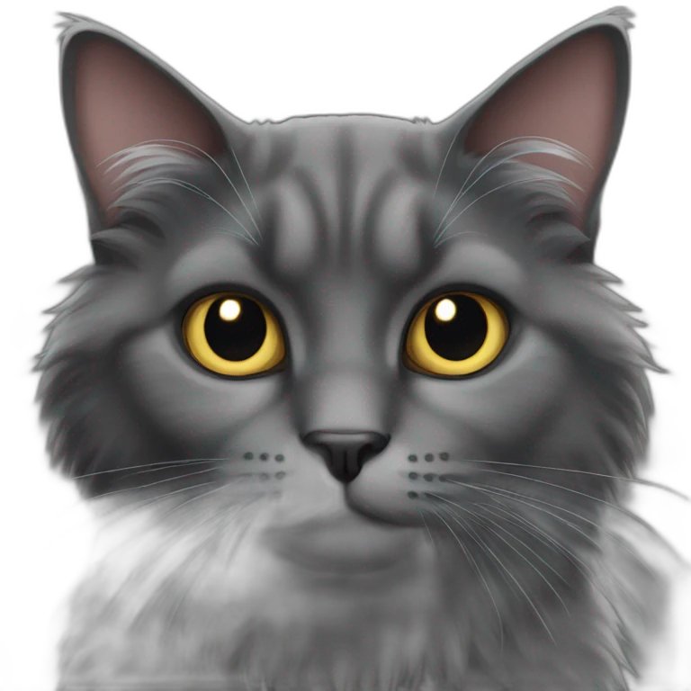 cat fluffy-dark-grey-cat emoji