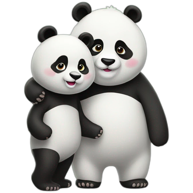 Panda with couple ￼ emoji