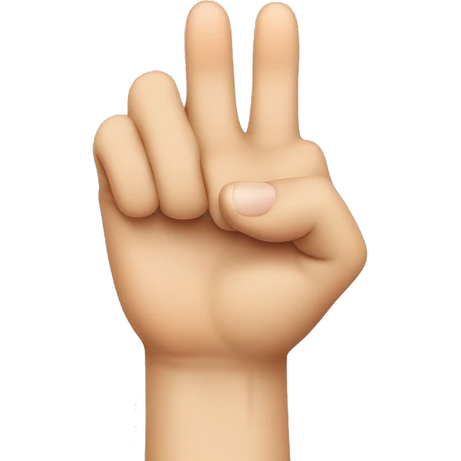 hand holding up thumb, pointer finger and Middle finger emoji