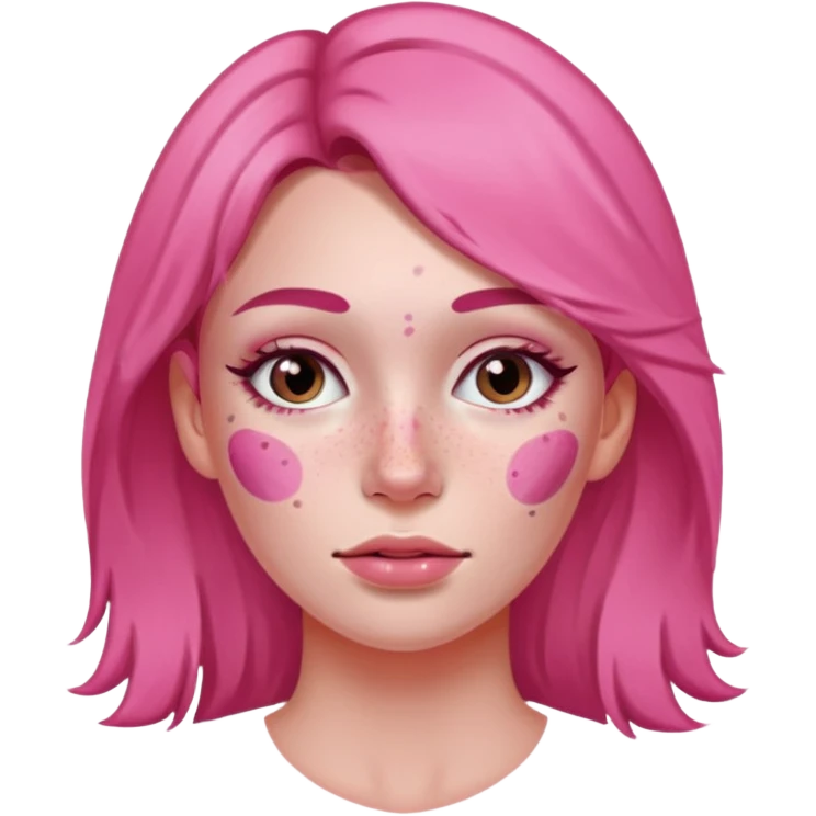 mujer con zonas rosas en la cara emoji