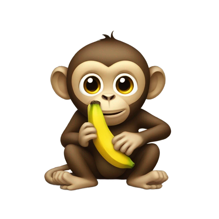 Monkey eating banana emoji